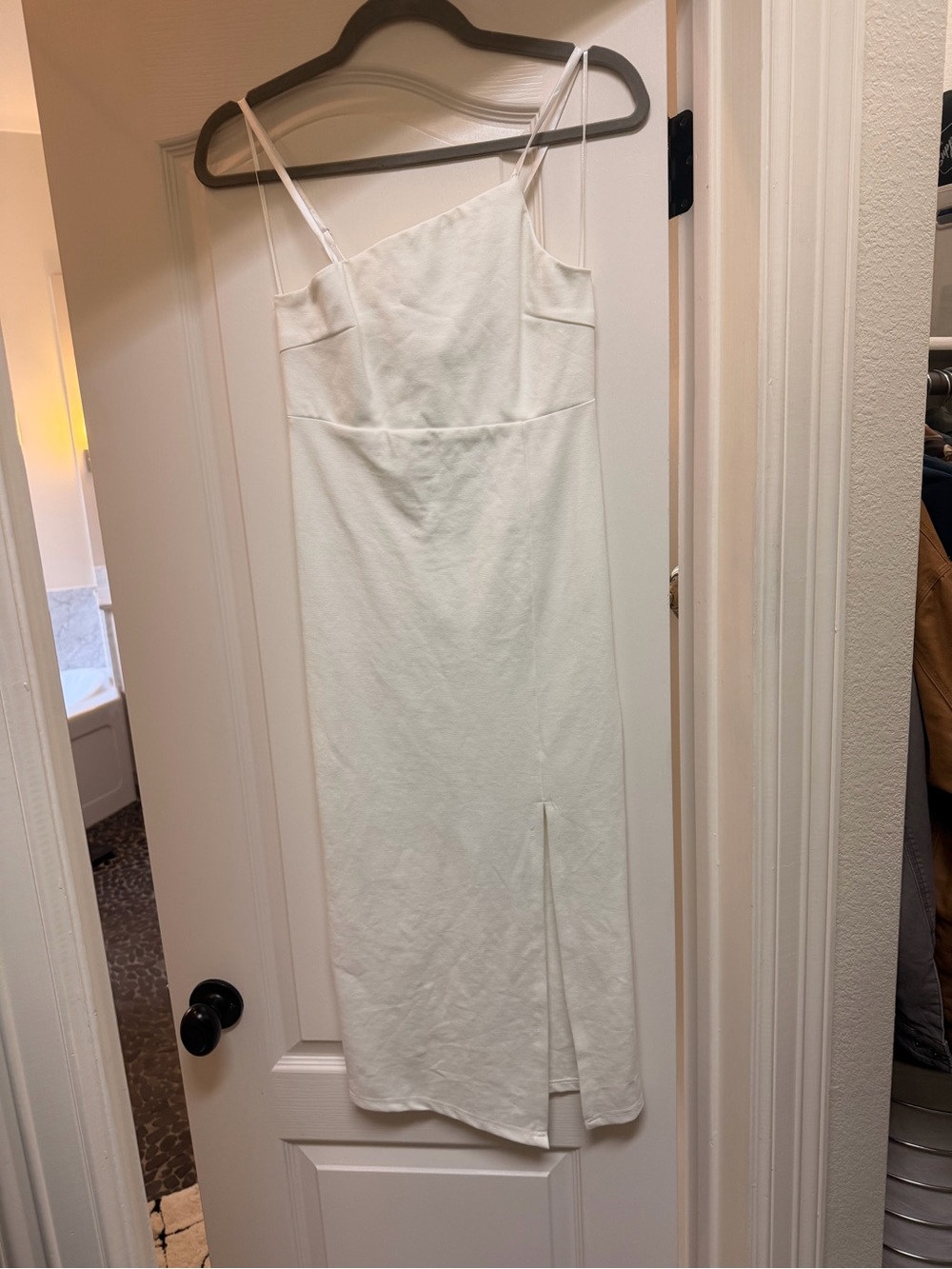 Petal & Pup White Midi Slip Dress with Side Slit